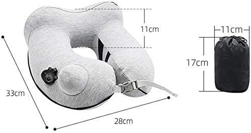 Inflatable U-Shaped Travel Neck Pillow for Airplane & Car