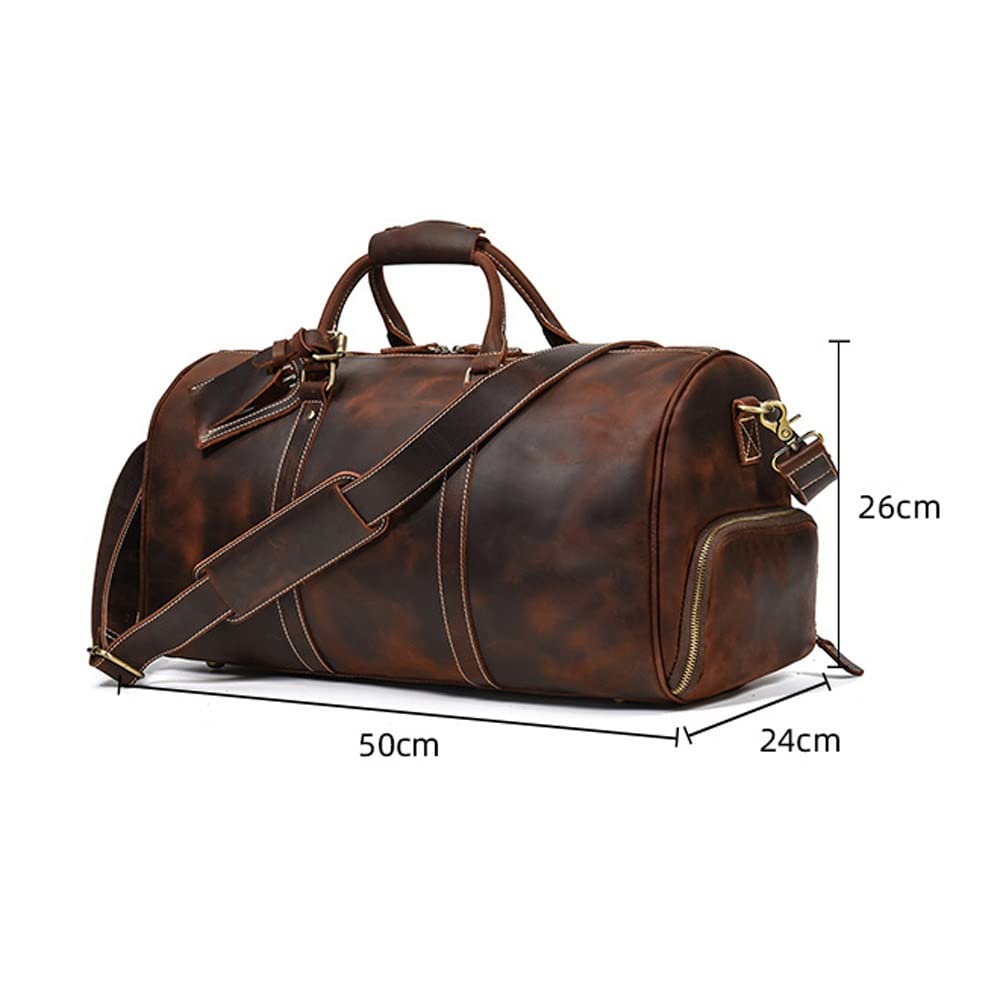 Leather Travel Duffel Carry-On Bag