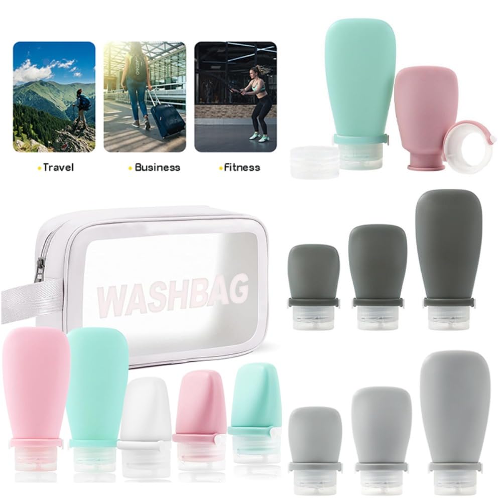 50 Pack Refillable Silicone Travel Bottles for Shampoo, Lotion & Shower Gel