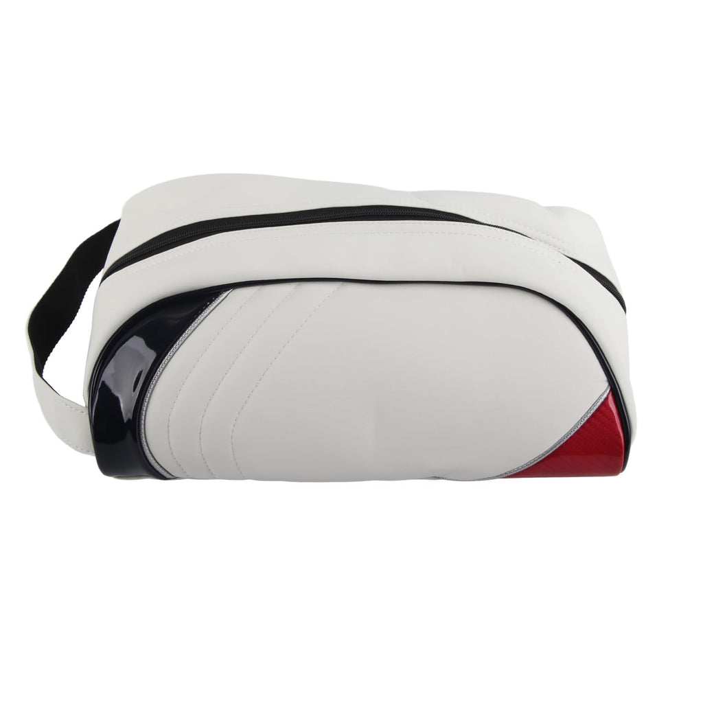 Large PU Leather Travel Shoe Bag – White