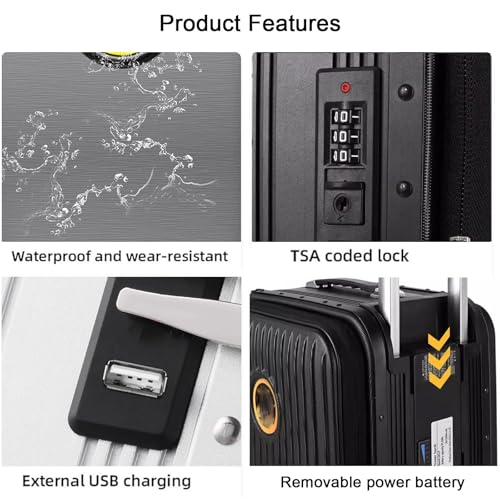 Electric Ride-On Suitcase for Adults with USB Charging – Silver