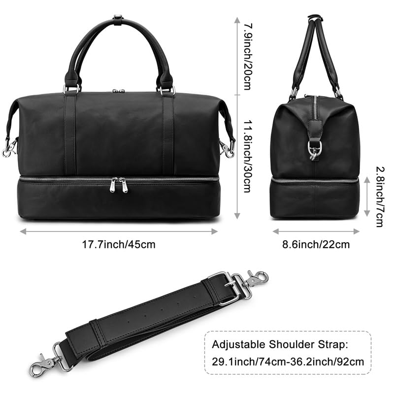 Women's Genuine Leather Weekender Duffel Bag