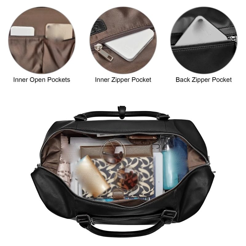 Women's Genuine Leather Weekender Duffel Bag