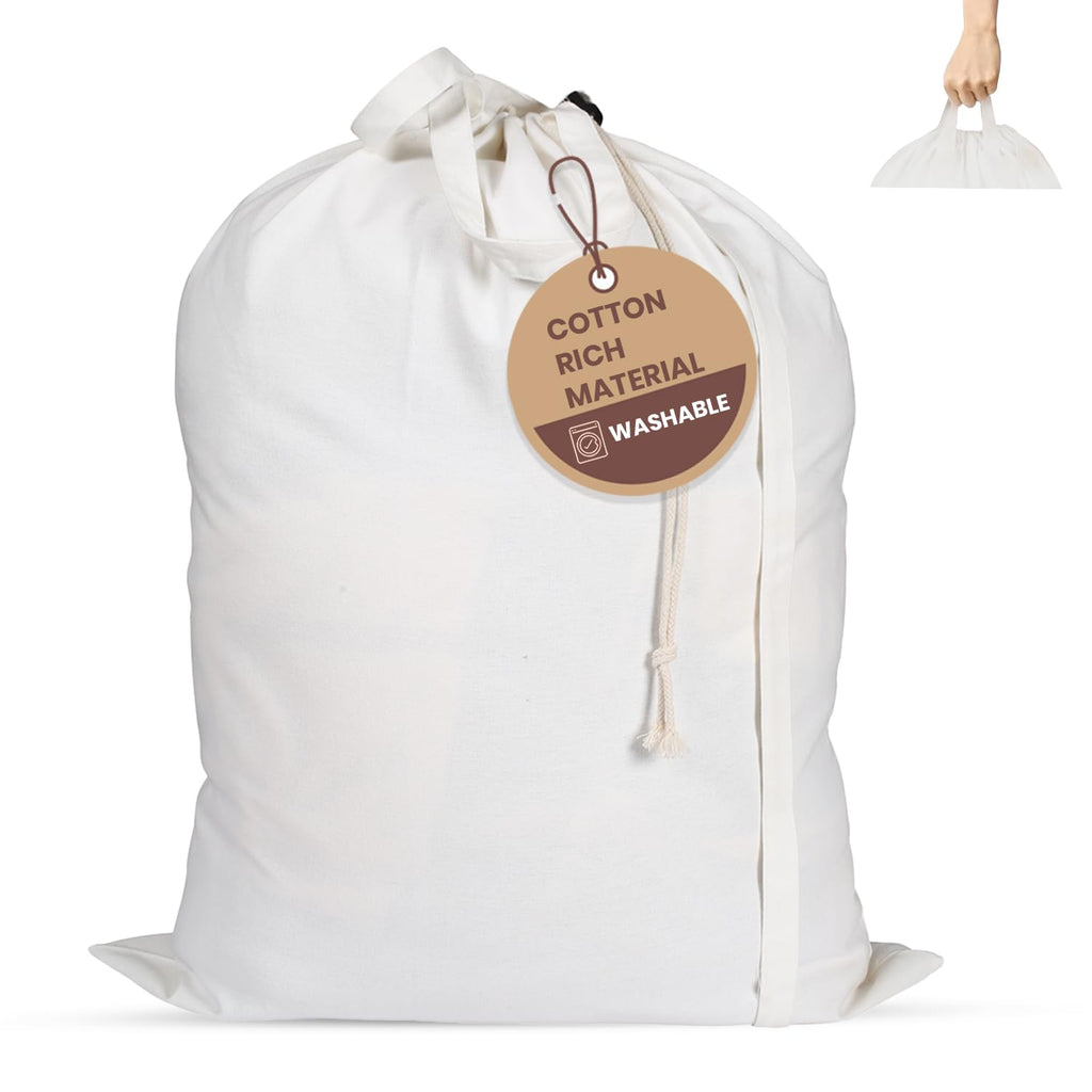 LFH Home Reusable Canvas Laundry Bags