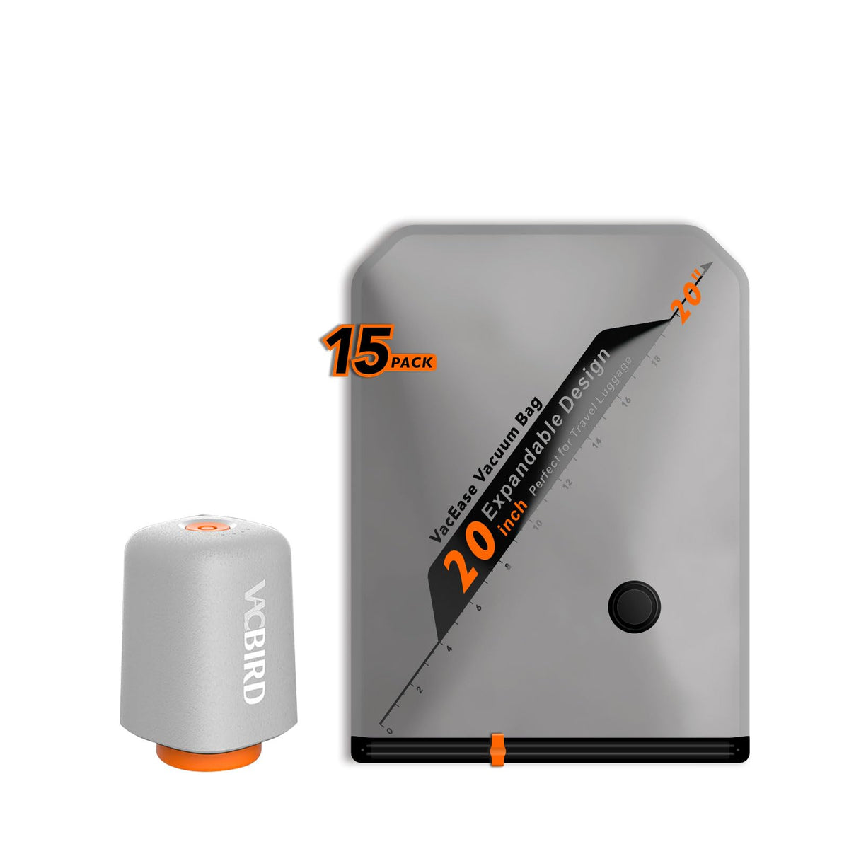 Vacbird Rechargeable Wireless Pump Travel Storage Bags Set