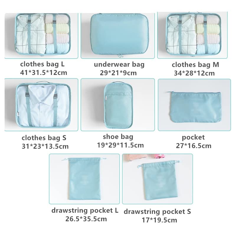 8-Piece Travel Packing Cube and Organizer Set