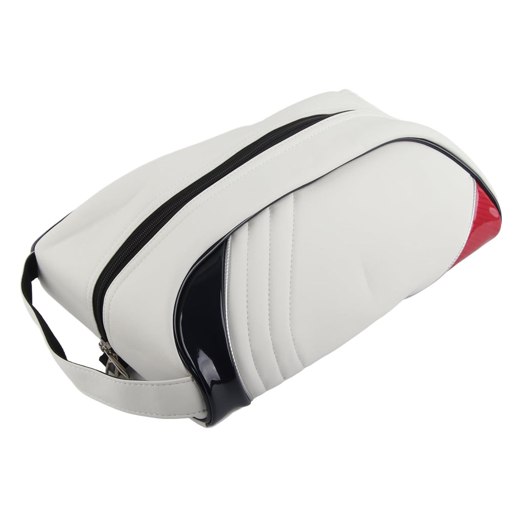 Large PU Leather Travel Shoe Bag – White