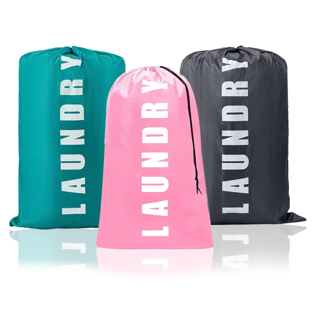 3-Piece Foldable Travel Laundry Bag Set