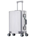 28-Inch Aluminum-Magnesium Alloy Suitcase with Spinner Wheels – Metallic Silver