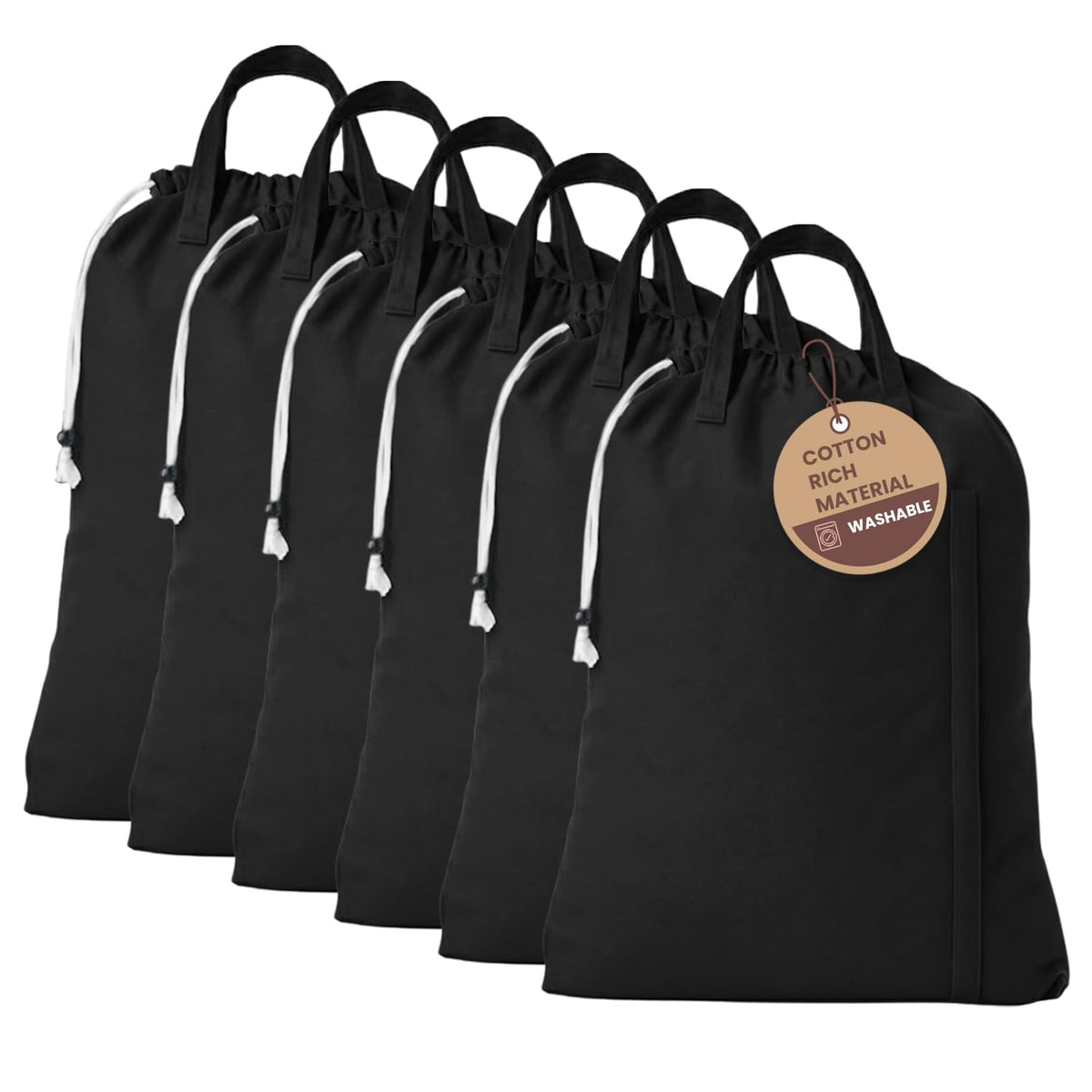 LFH Home Reusable Canvas Laundry Bags