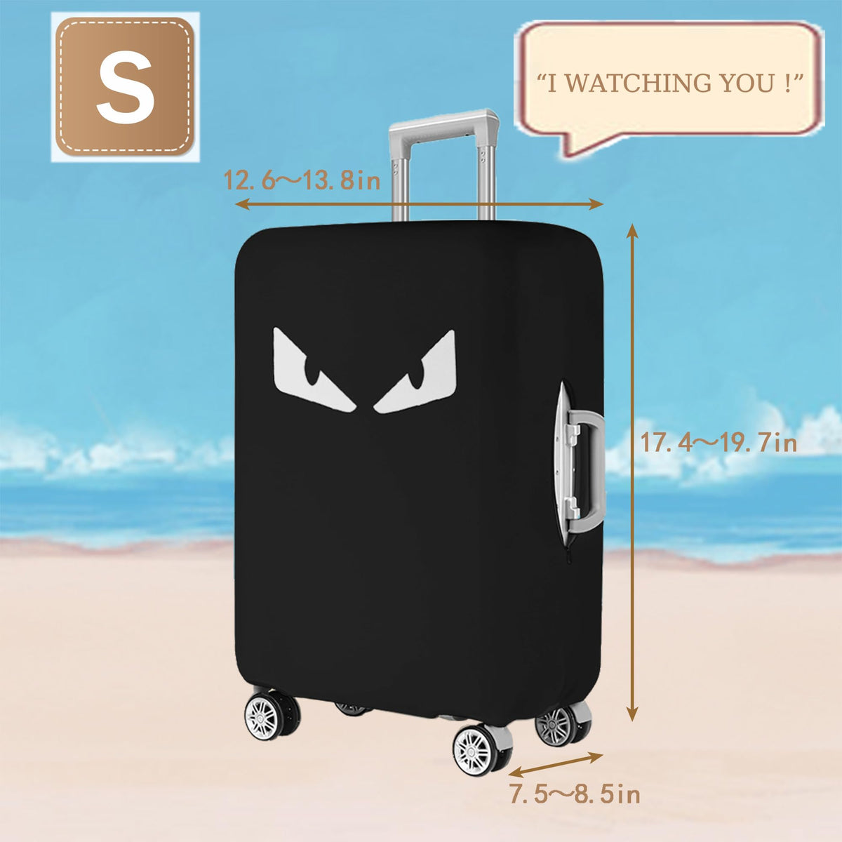 Clear Waterproof PVC Luggage Cover with Hook & Loop Closure