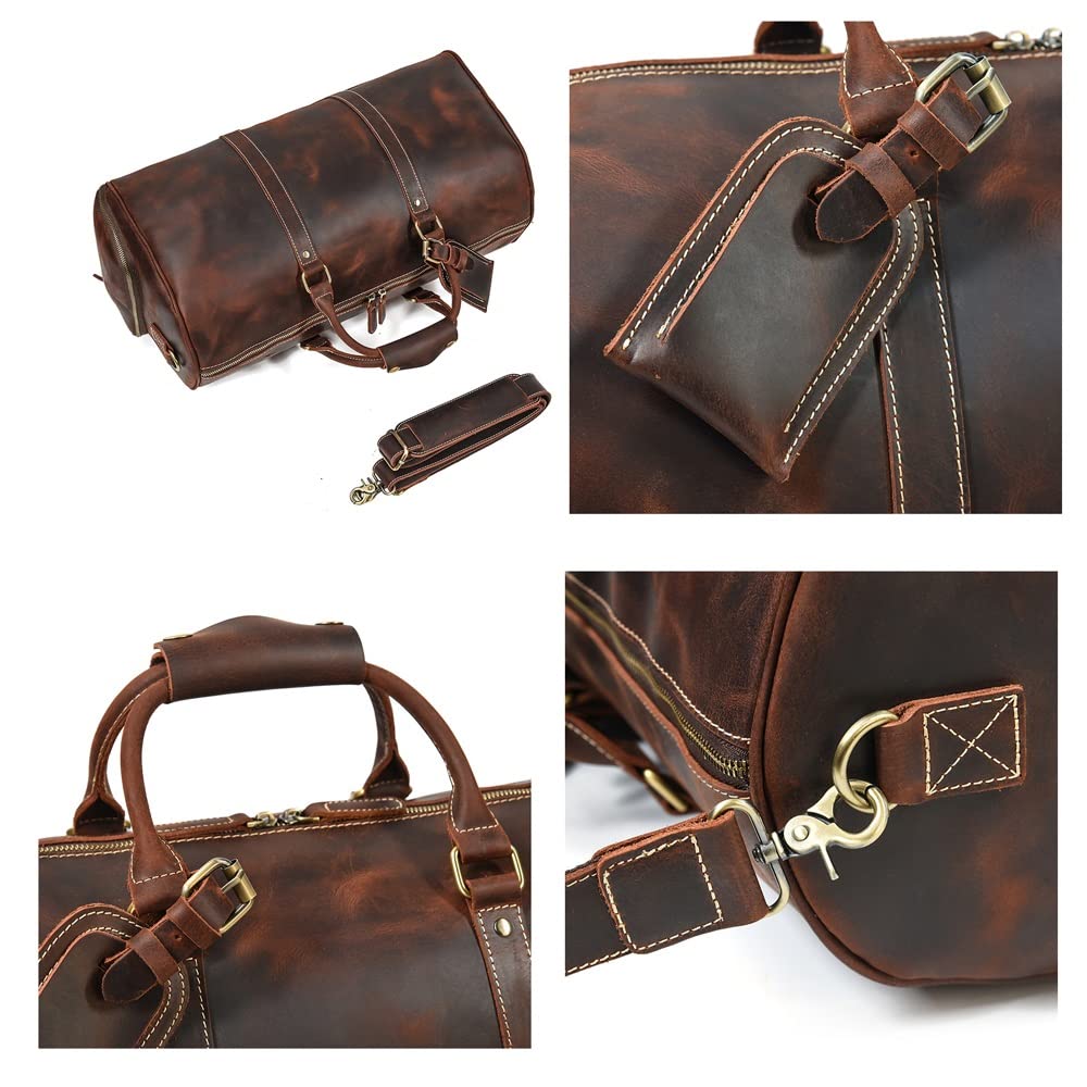Leather Travel Duffel Carry-On Bag
