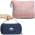 2 Pack Travel Blanket Pillows with Carry Bags & Backpack Clips