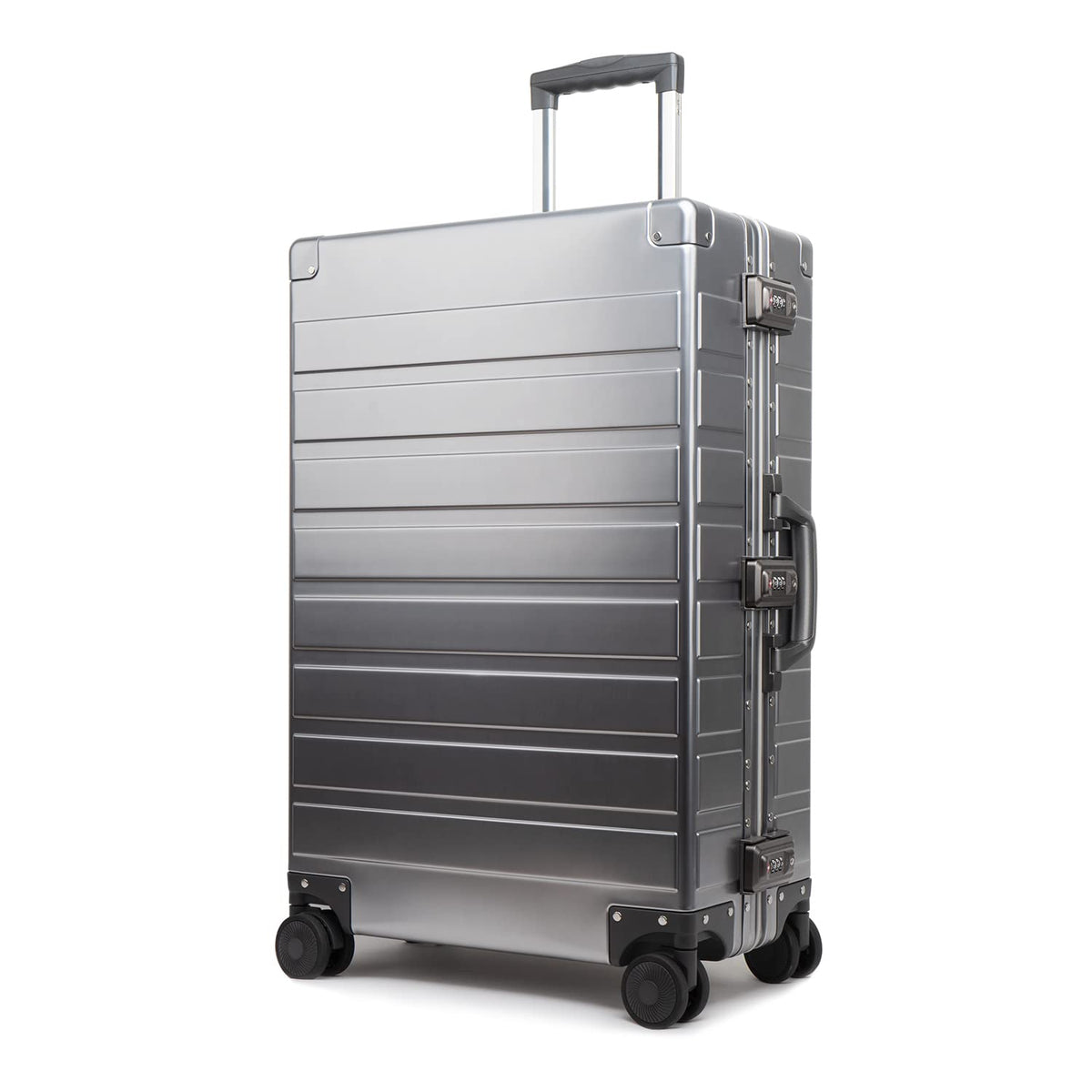 text All-Aluminum Hardshell Spinner Suitcase – 20–28 Inches