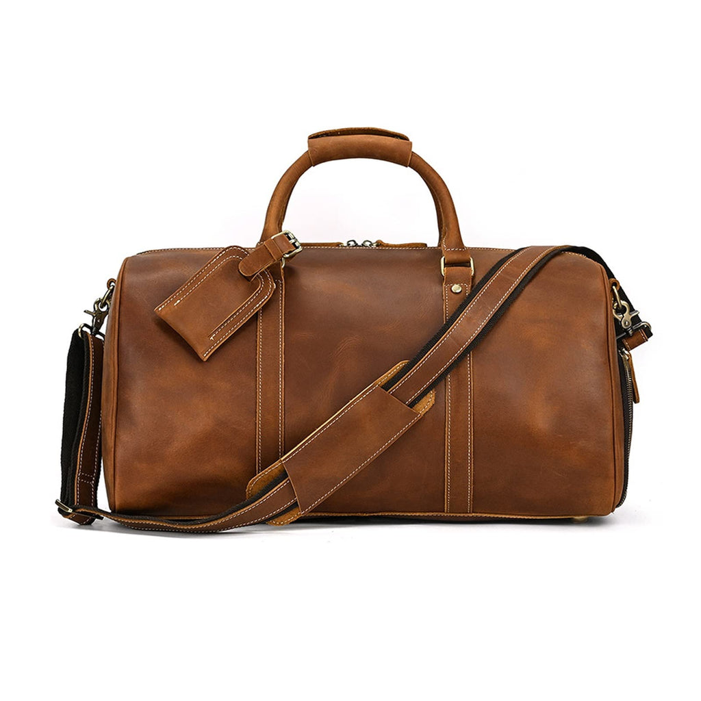 Leather Travel Duffel Carry-On Bag