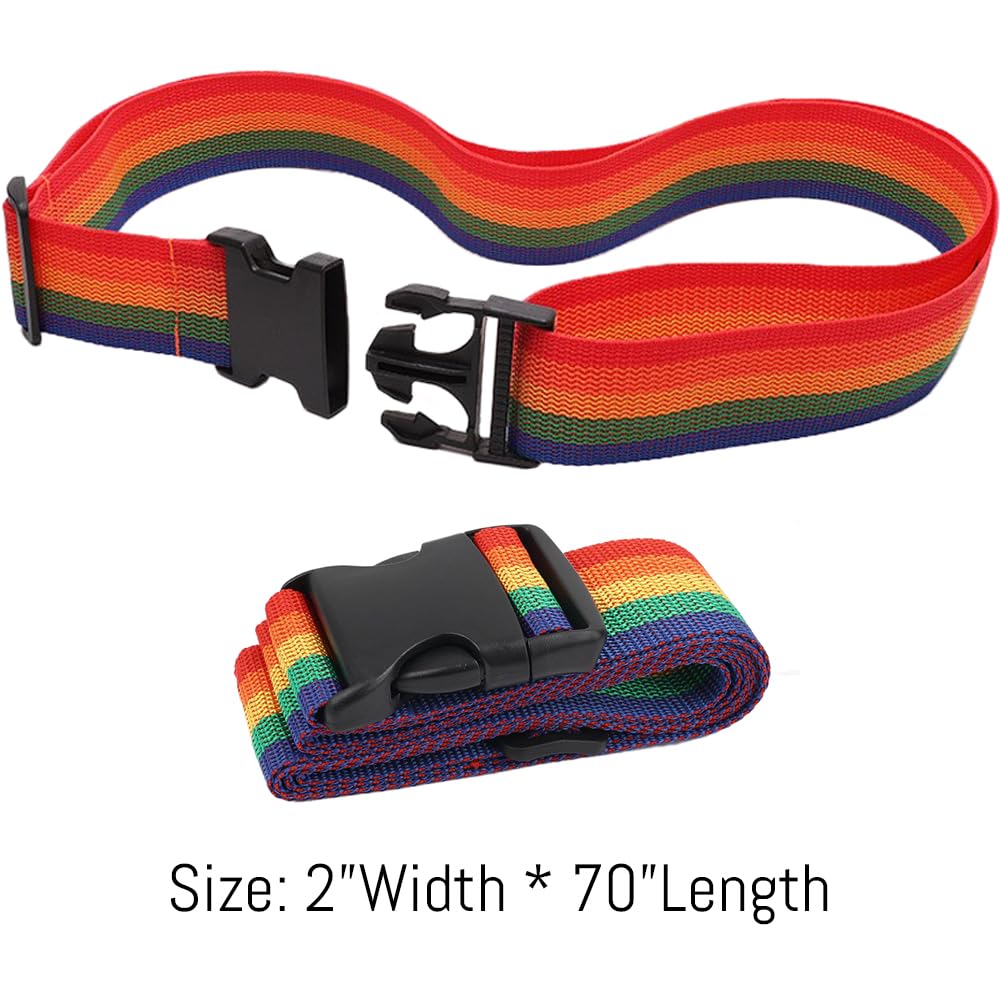 Personalized Embroidered Luggage Strap with Name Tag, Adjustable Suitcase Belt