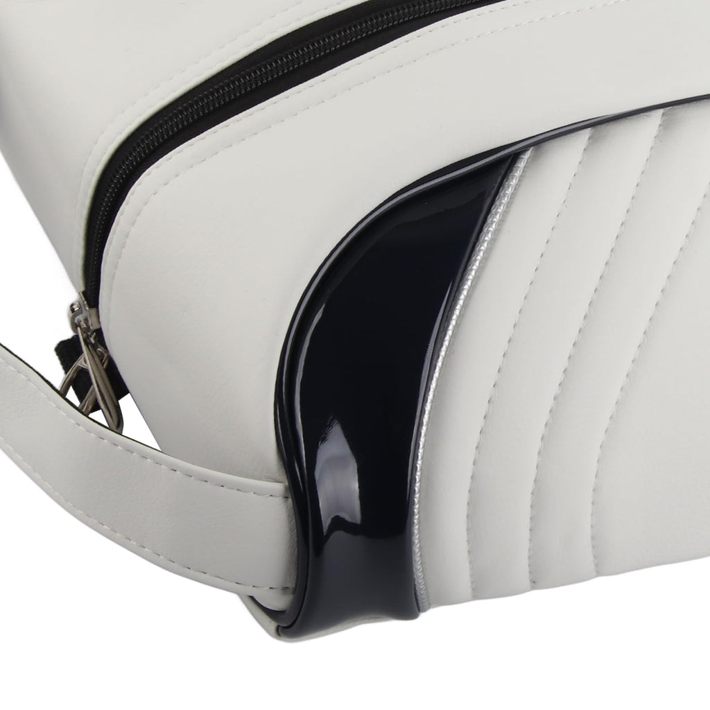 Large PU Leather Travel Shoe Bag – White