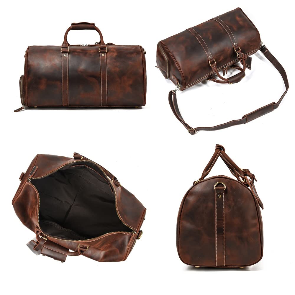 Leather Travel Duffel Carry-On Bag