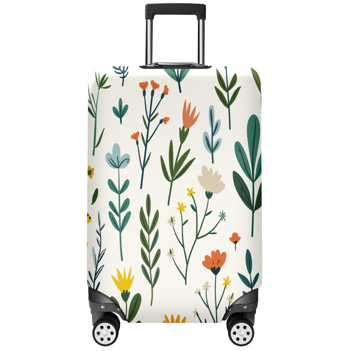 Garden Plant Print Luggage Cover, Washable Suitcase Protector for 30–32 Inch Luggage