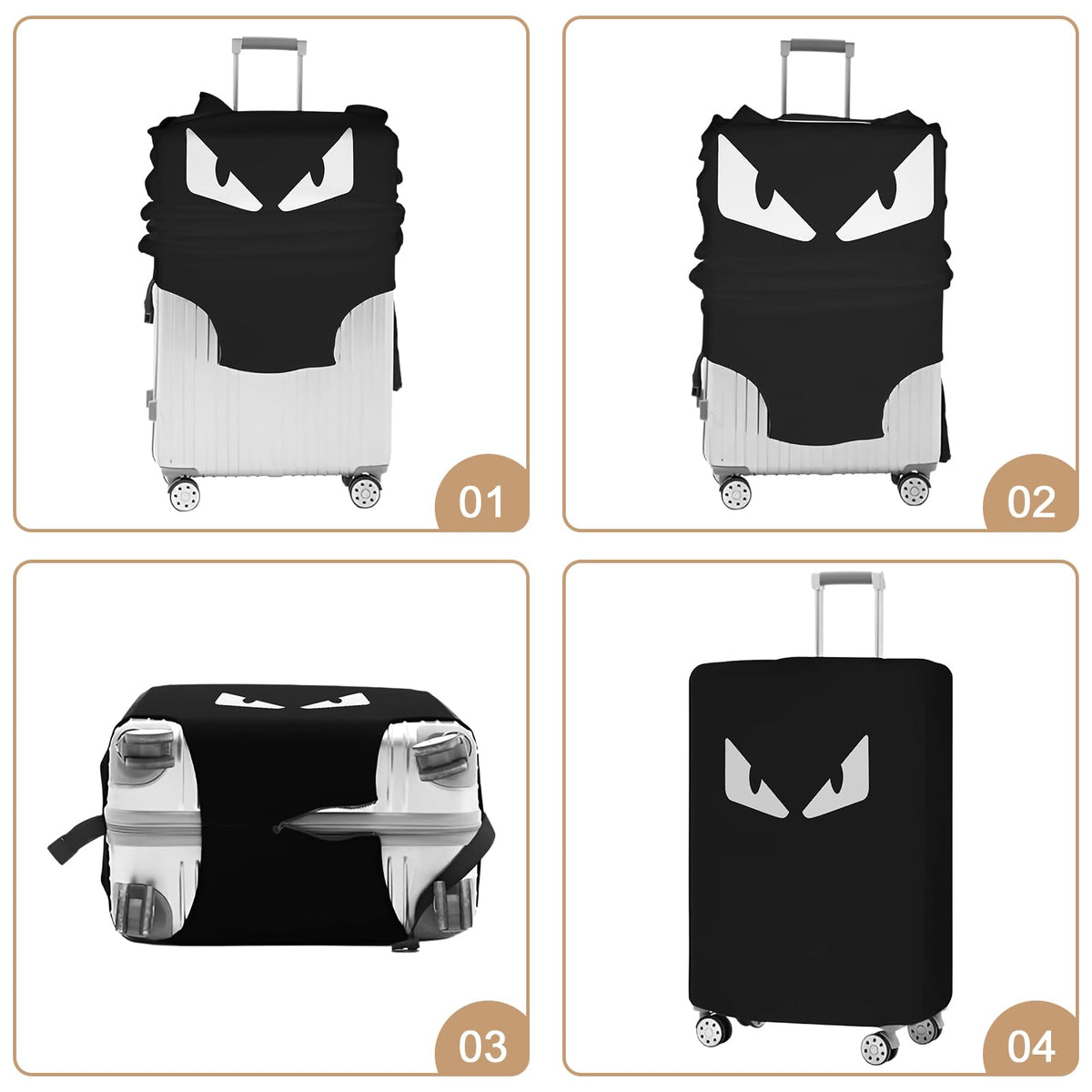 Clear Waterproof PVC Luggage Cover with Hook & Loop Closure