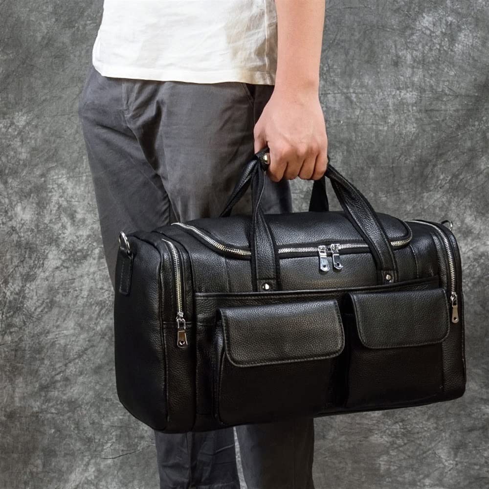 Waterproof Leather Weekender Duffel Bag