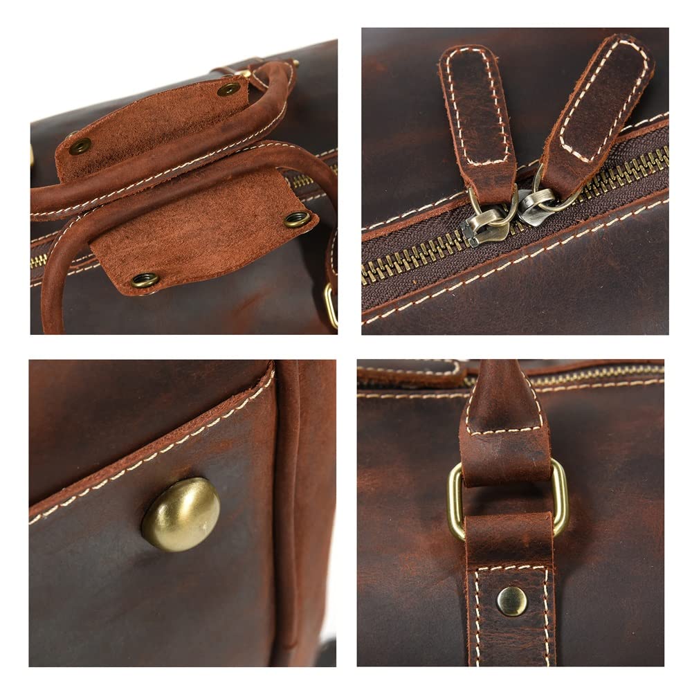 Leather Travel Duffel Carry-On Bag