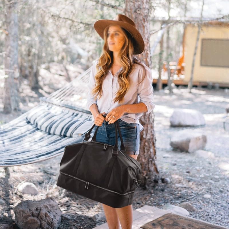 Women's Genuine Leather Weekender Duffel Bag