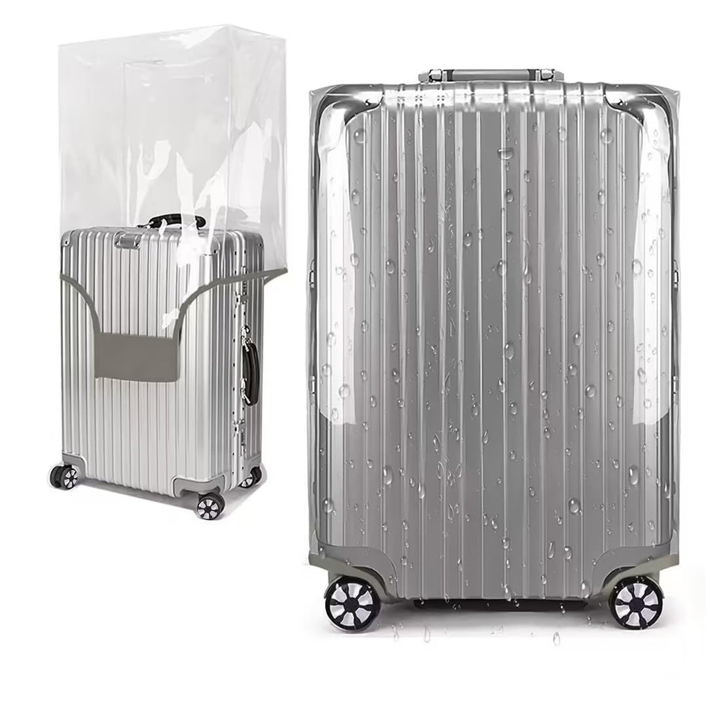 Clear Waterproof PVC Luggage Cover with Hook & Loop Closure