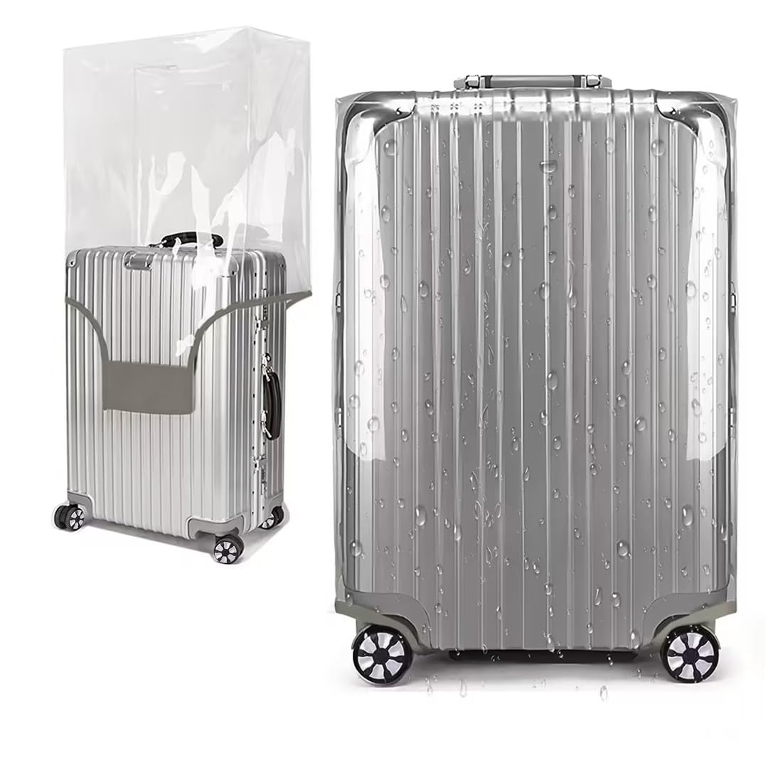 Clear Waterproof PVC Luggage Cover with Hook & Loop Closure