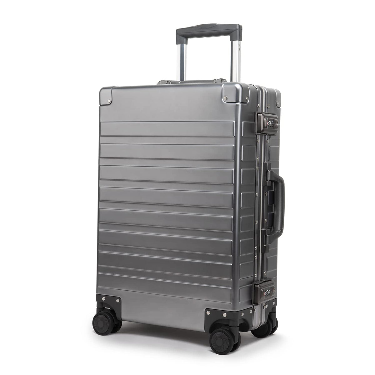 text All-Aluminum Hardshell Spinner Suitcase – 20–28 Inches