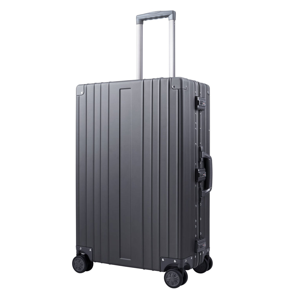 text All-Aluminum Hardshell Spinner Suitcase – 20–28 Inches