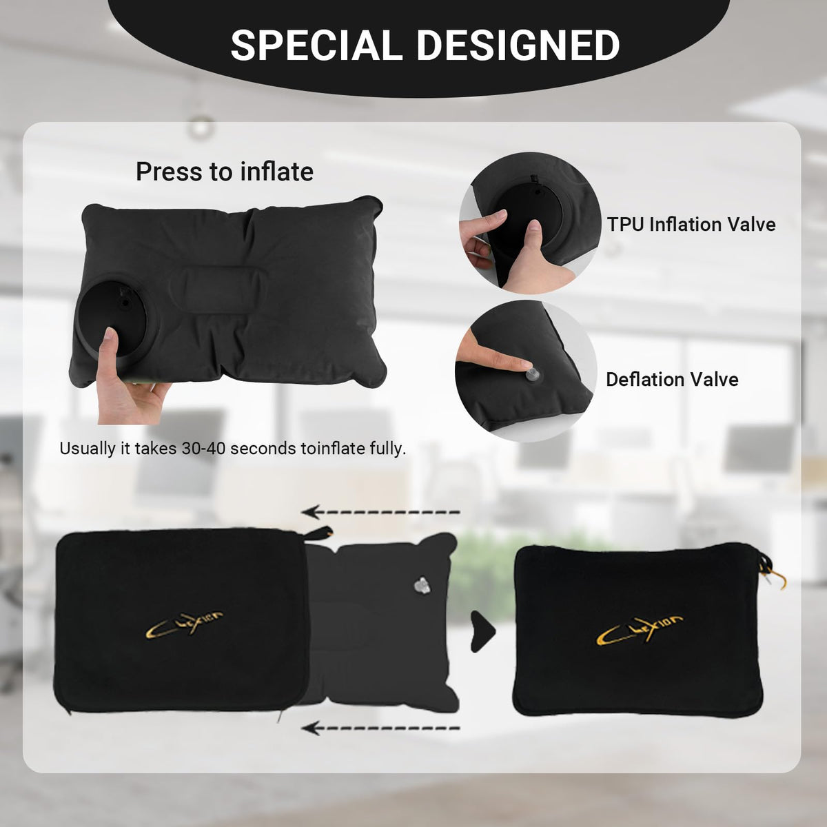 CLEXION Travel Pillow and Blanket Set