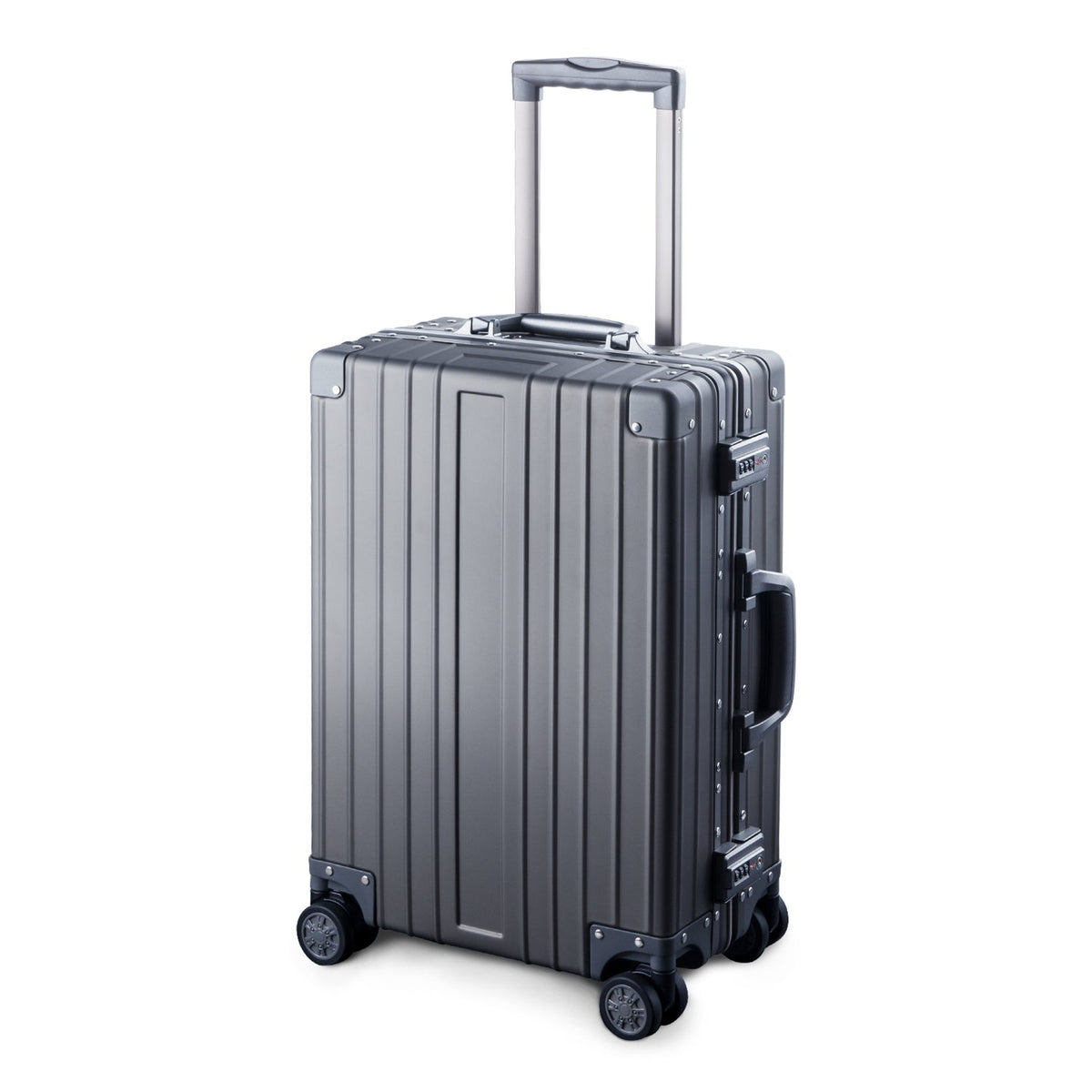 text All-Aluminum Hardshell Spinner Suitcase – 20–28 Inches