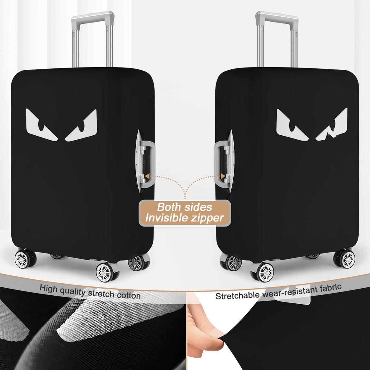 Clear Waterproof PVC Luggage Cover with Hook & Loop Closure