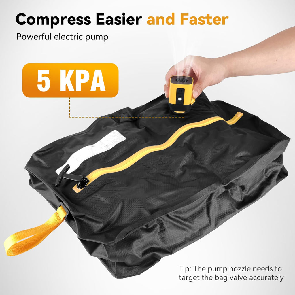 Reusable Vacuum Compression Travel Bags with Rechargeable Pump