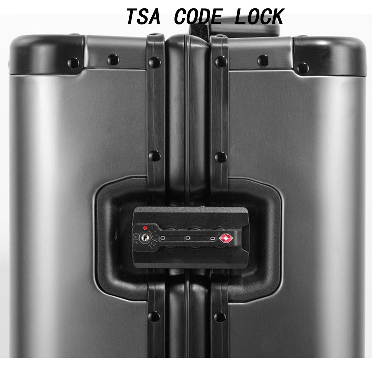 28-Inch Aluminum-Magnesium Alloy Suitcase with Spinner Wheels – Metallic Silver