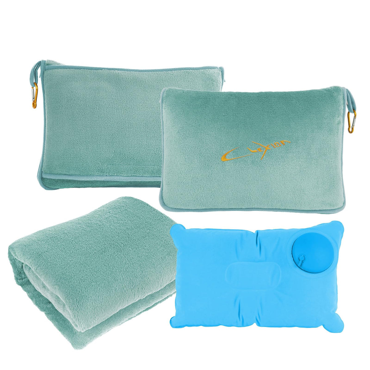 CLEXION Travel Pillow and Blanket Set