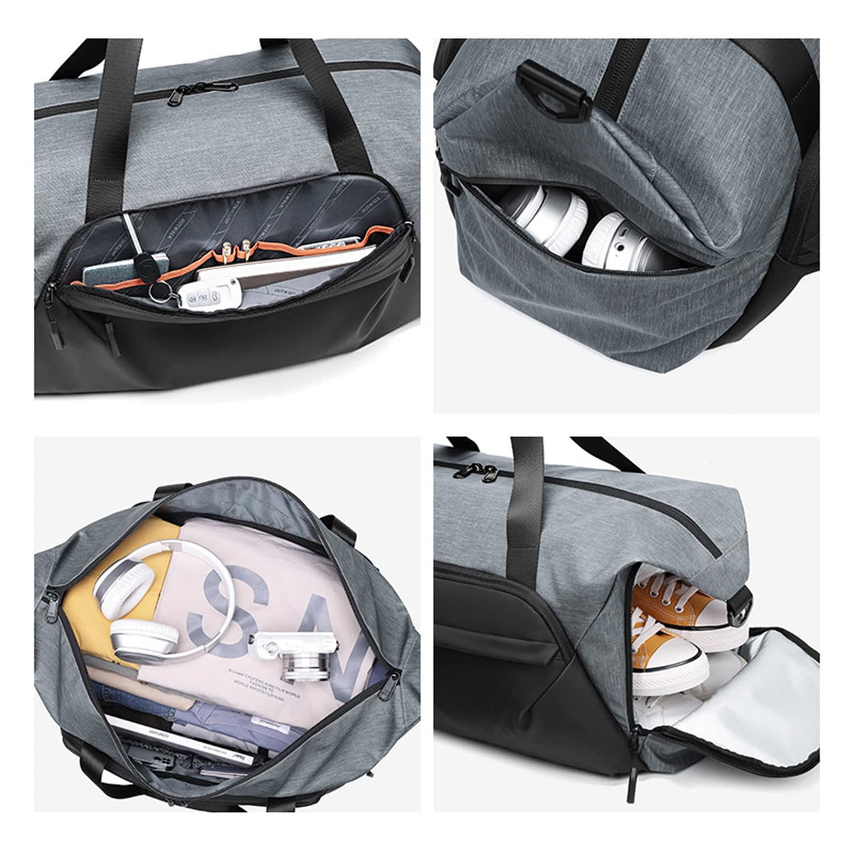 Lightweight Travel Duffel Bag with Shoe Compartment