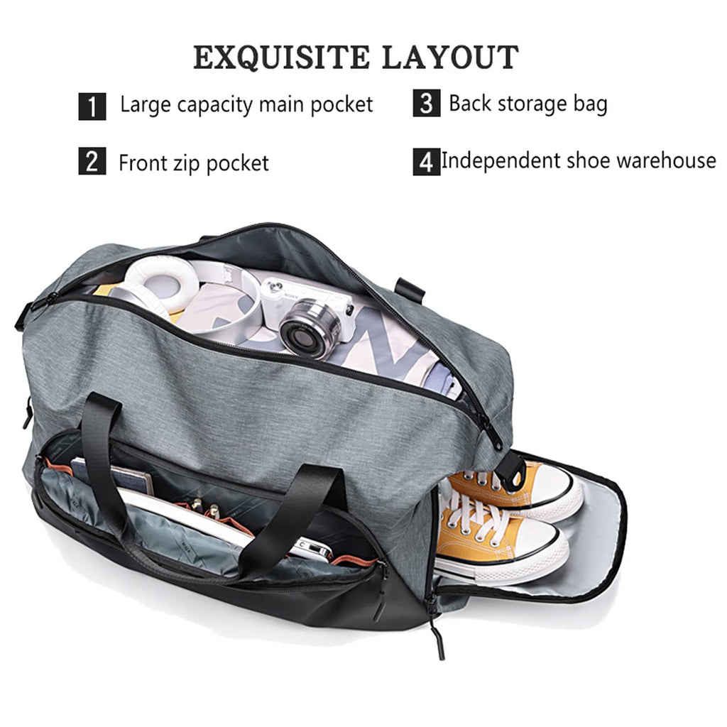 Lightweight Travel Duffel Bag with Shoe Compartment