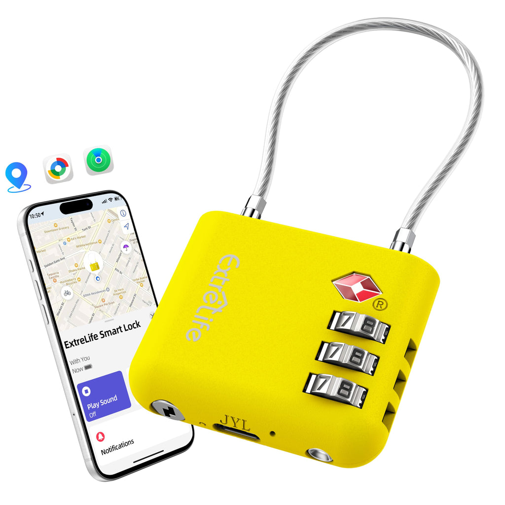 TSA Approved Luggage Lock, with Apple Find My & Google Find Hub, Anti-Loss