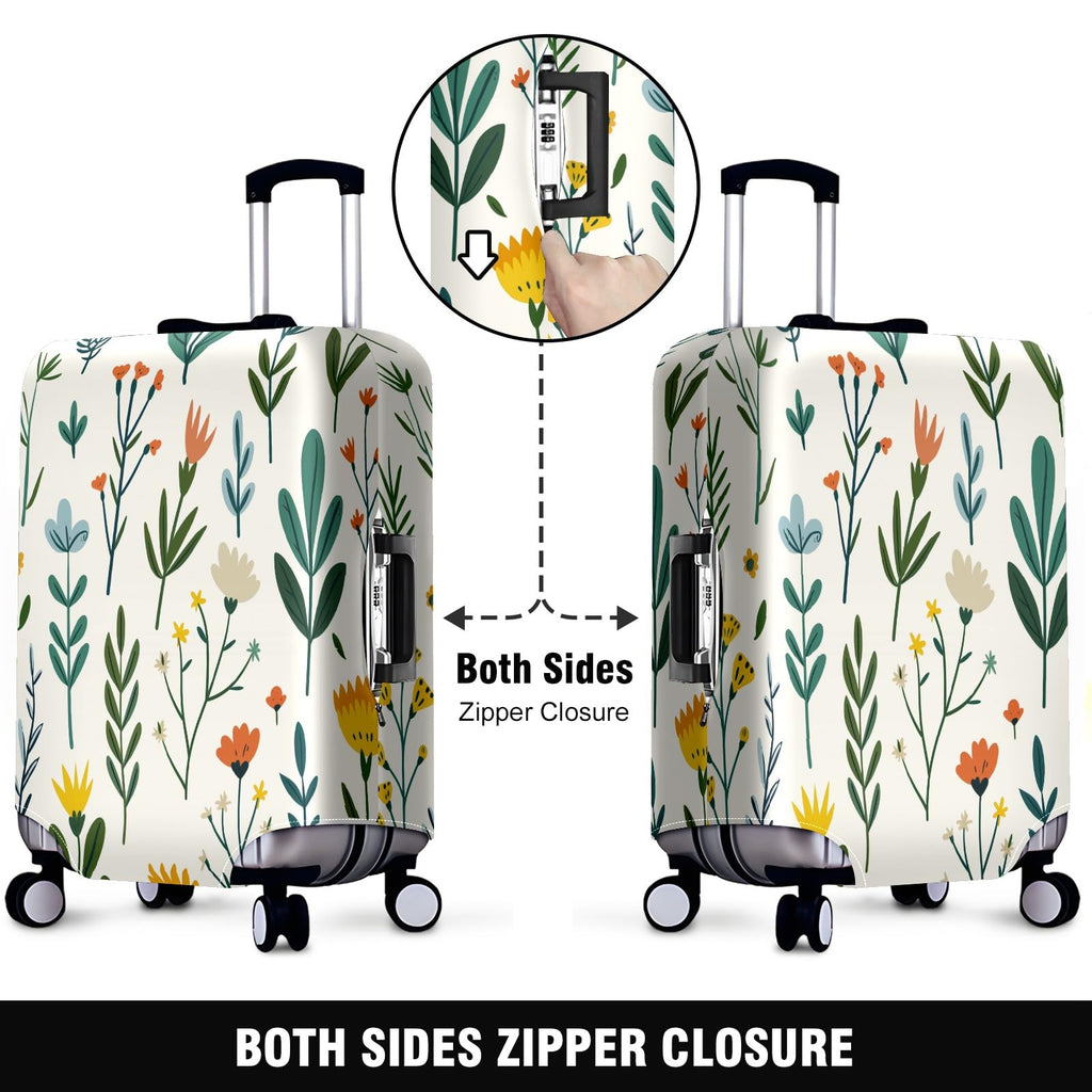 Garden Plant Print Luggage Cover, Washable Suitcase Protector for 30–32 Inch Luggage