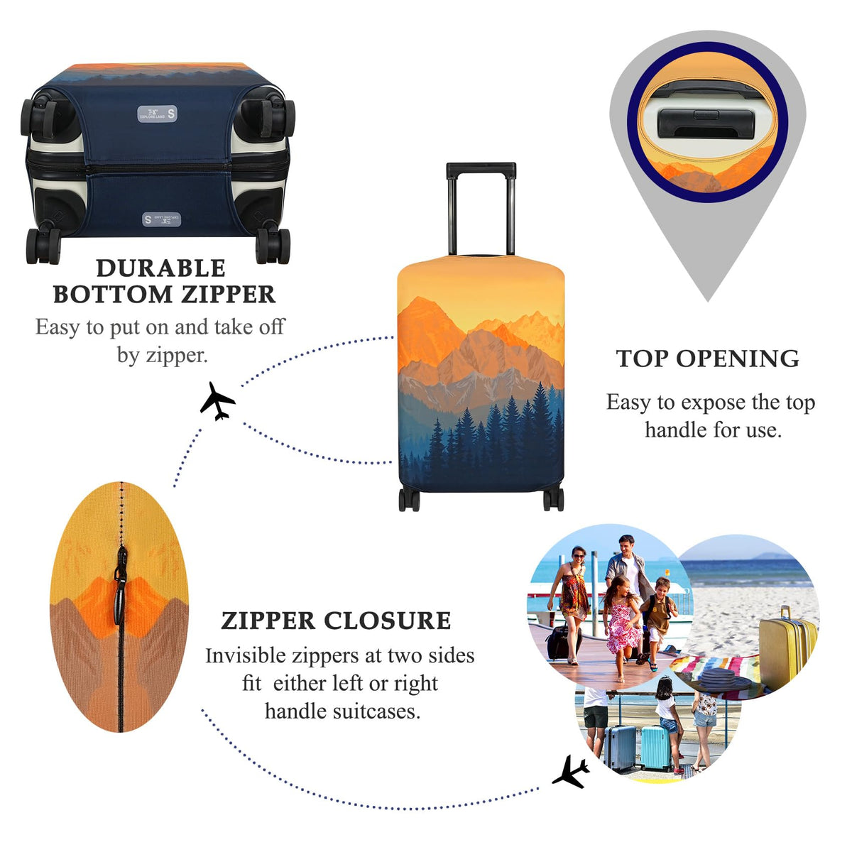 Travel Luggage Cover, Suitcase Protector for 18–32 Inch Cases