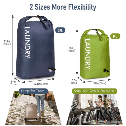 2-Pack Waterproof Compression Laundry Bags
