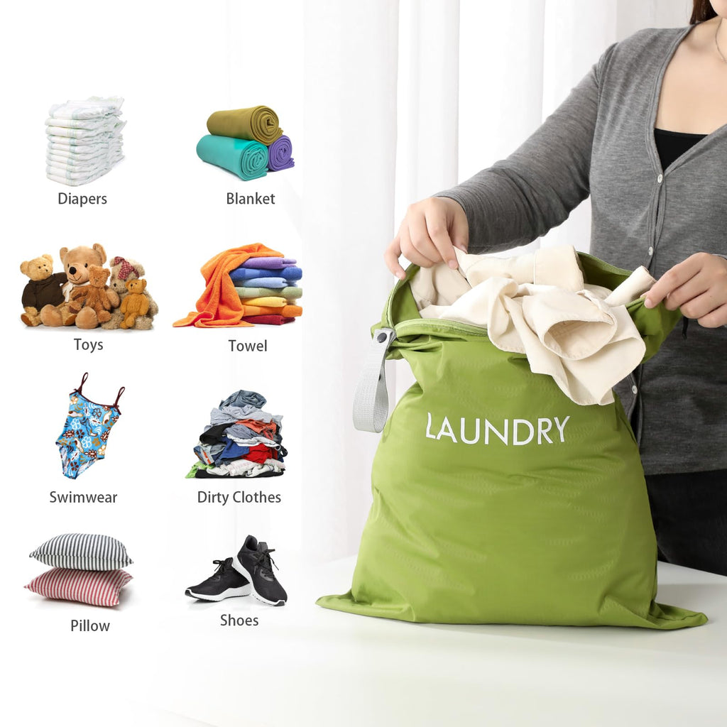 WiseBoy 4 Pack Dirty Laundry Travel Bag, Nylon Travel Dirty Clothes Bag