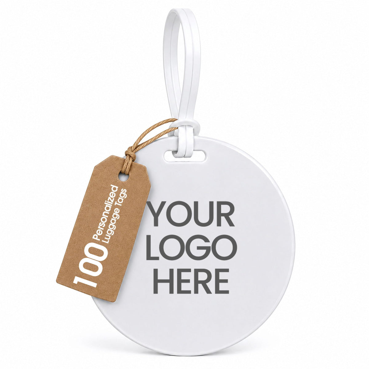 The Spoiled Office Custom Luggage Tags Round 3.5in 100 Pack, Made in USA