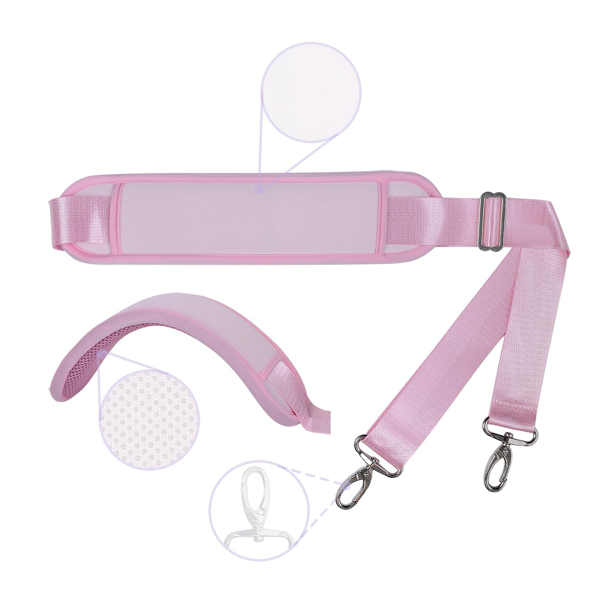 UOZL 60 Inch Shoulder Strap for Bag with Removable Ultra-Thick Pad