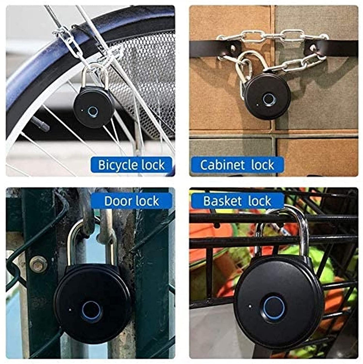 Fingerprint Smart Padlock, USB Rechargeable Keyless Lock for Luggage & Lockers