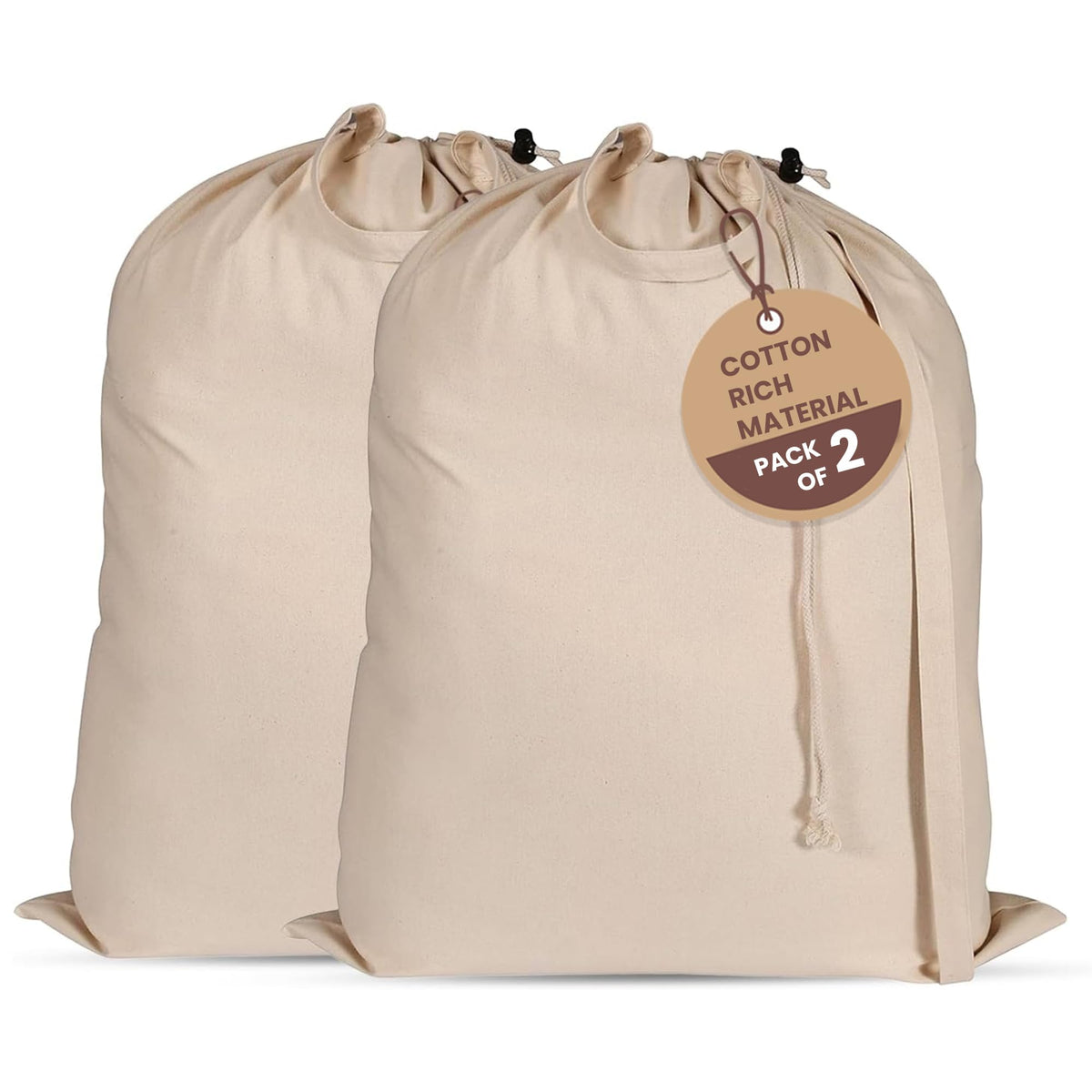 LFH Home Reusable Canvas Laundry Bags