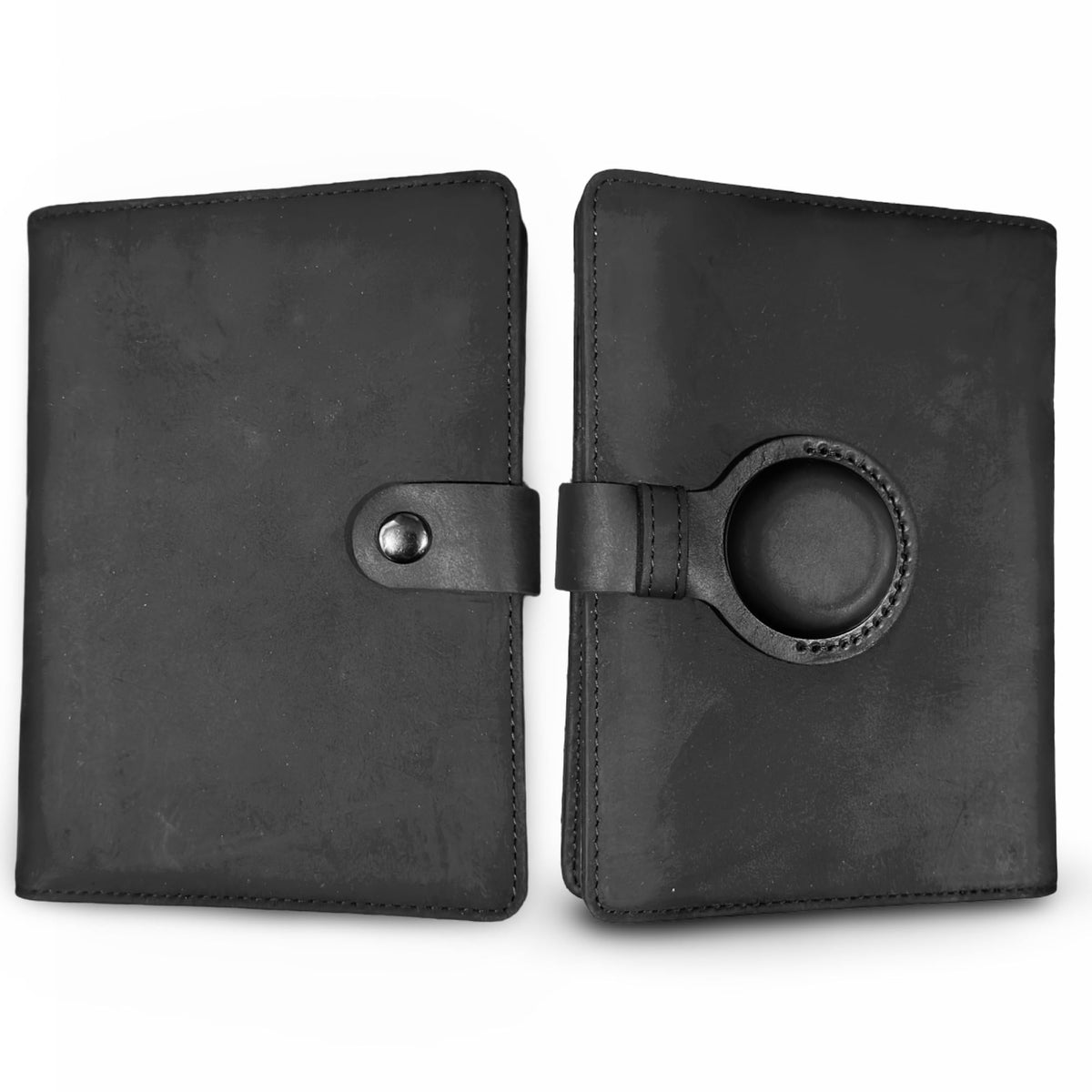 RFID Genuine Leather Passport Wallet with AirTag Holder