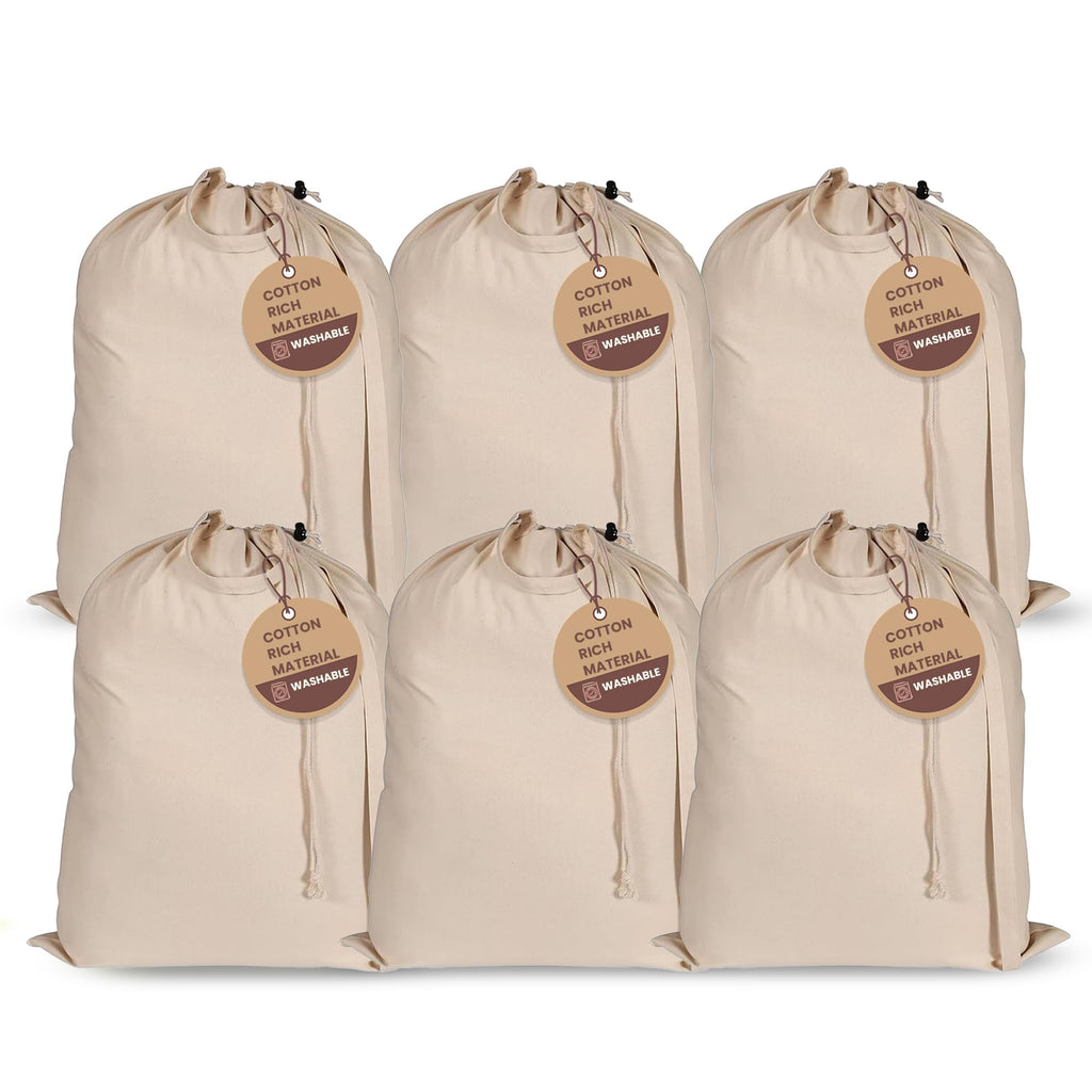 LFH Home Reusable Canvas Laundry Bags